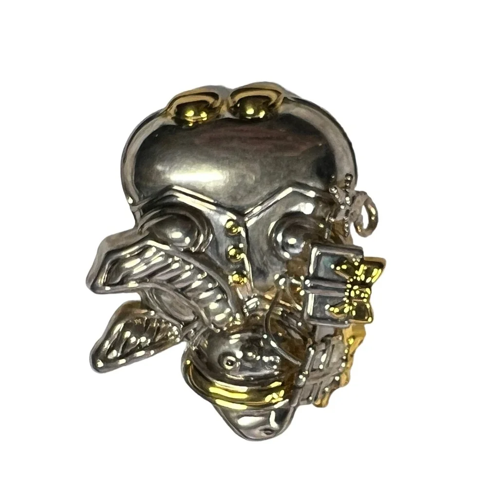 Vintage Best Snowman Brooch‎ Gold Silver Tone Christmas Winter Holiday Pin